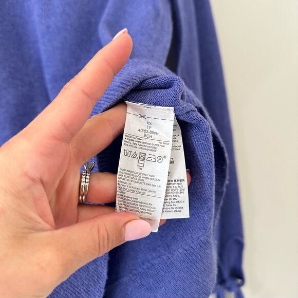 Banana Republic Filpucci Wool-Cashmere Blend Bow Cuff Sweater Purple XS - Picture 3 of 7